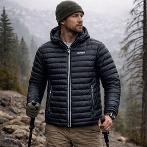 Klim Throttle Out Mens Black Puffer Jacket Full Zip Lightweight Size 54 L XL‎